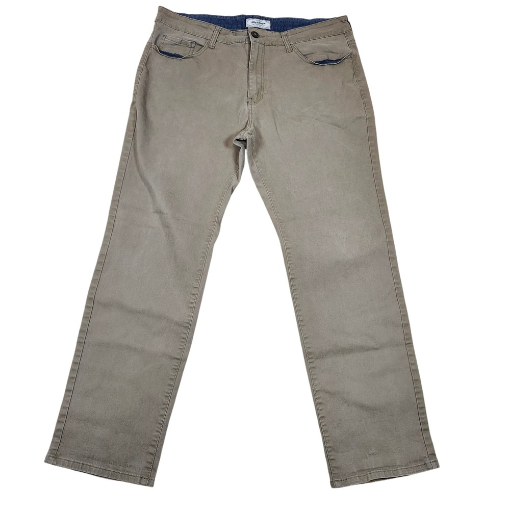 Flag & Anthem Mens‎ 36x32 Khaki Stretch Pants Casual Straight Fit